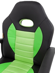 Детское компьютерное кресло CHAIRMAN KIDS 111, экокожа, черный/зеленый
